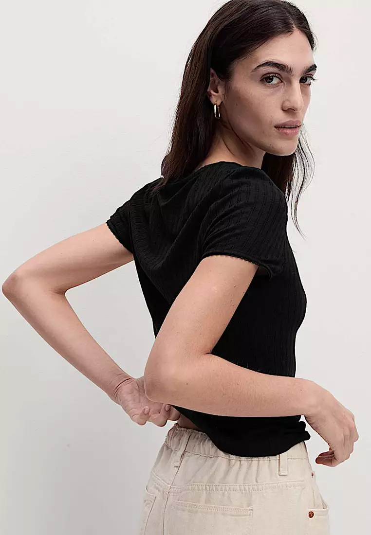 Textured Pointelle T-Shirt