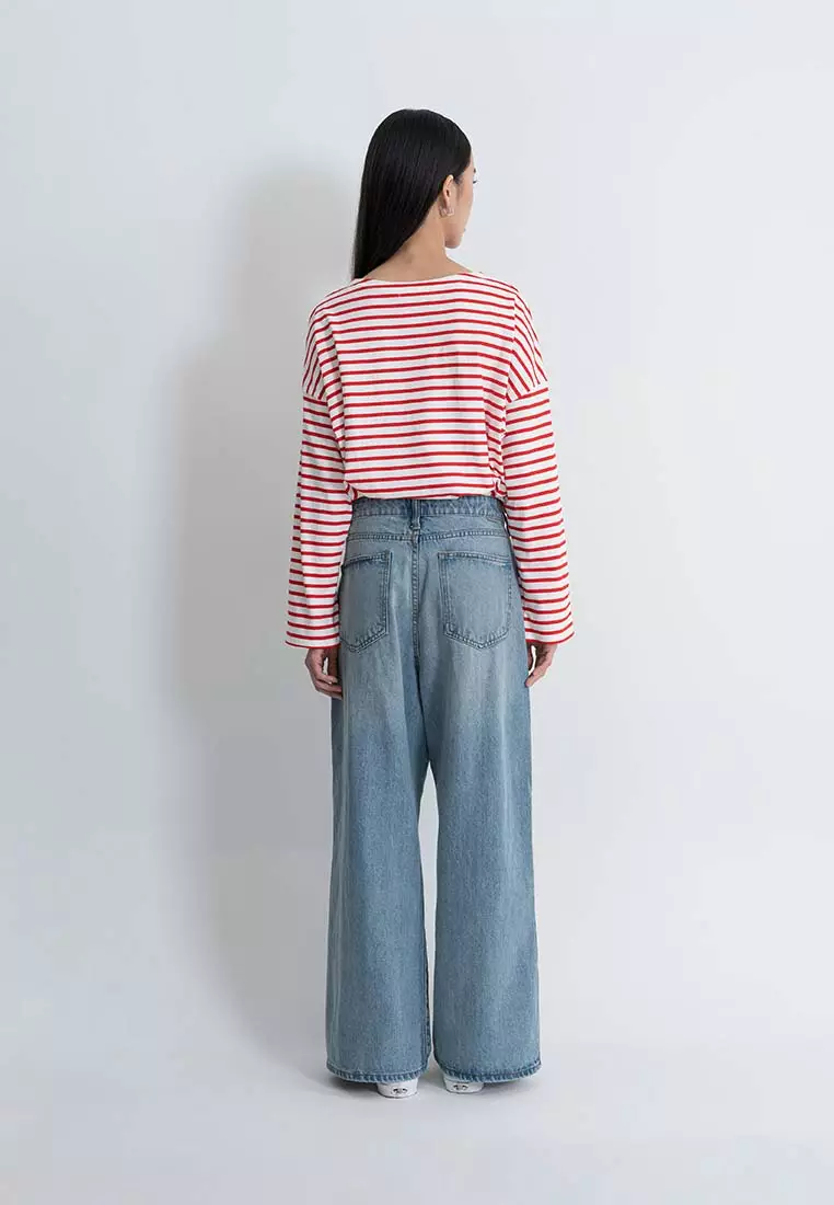American Holic - Kakogawa Tucked Wide Denim Pants