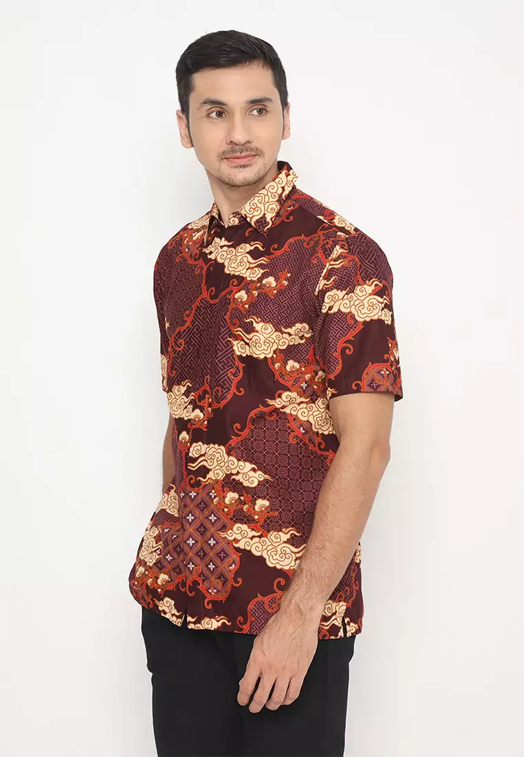 Hadinata Batik Pria Kemeja Pendek Caraka Cinta