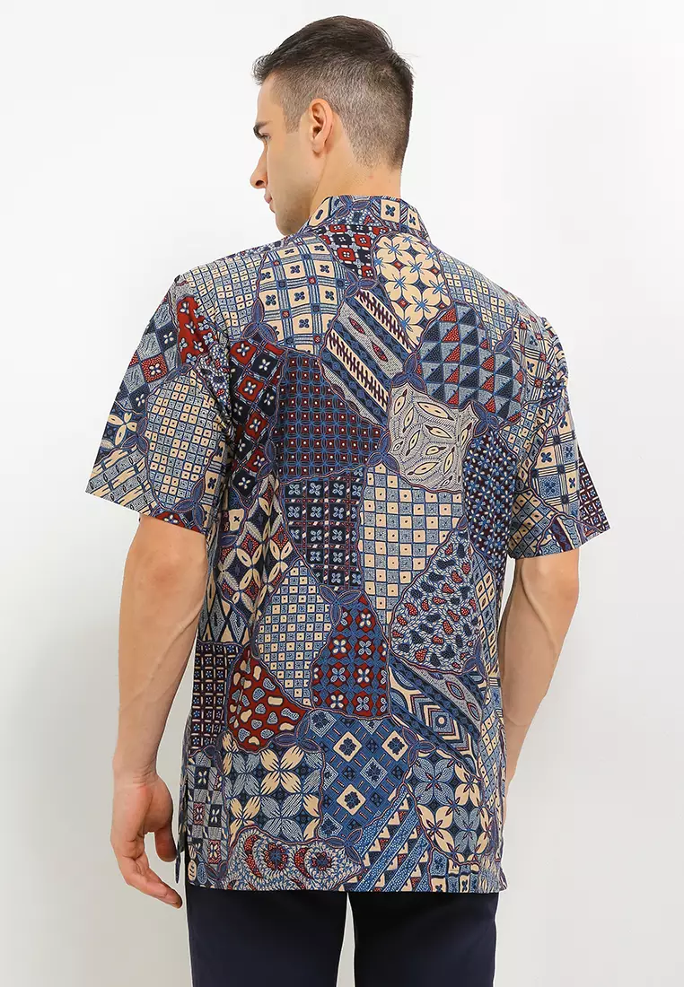 Kemeja Batik Lengan Pendek Motif Sekar Jagad 3 Berlian