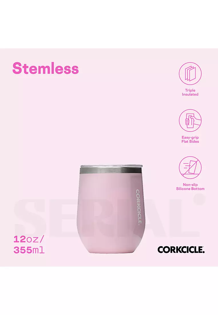 CORKCICLE® Stemless 12oz - Classic Rose Quartz
