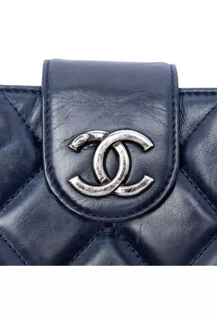 Pre-Loved Chanel Quilted Glazed Calfskin Coco Pleats Chain Clutch
