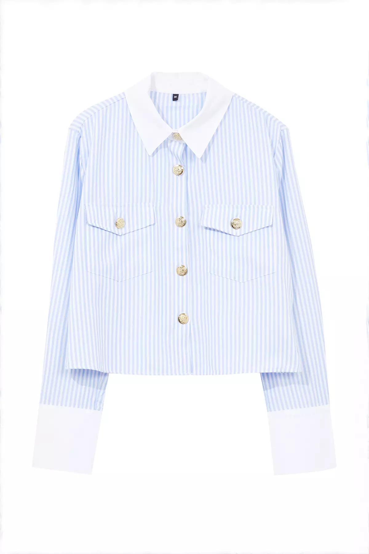 Stripe Shirt with Metal Button Detail