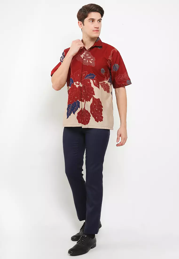 Pradipta Kemeja Batik Exclusive Premium Pria Casual Modern Lengan Pendek