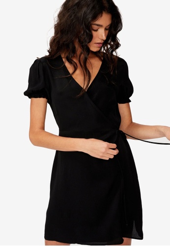 Cotton on woven amy wrap mini dress clearance