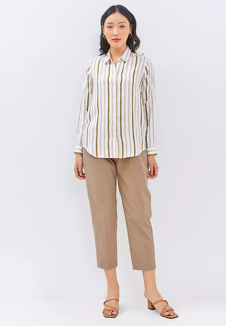 C2 Grozny Khaki Kemeja Casual Wanita