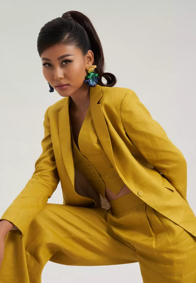 YELLOW LINEN CULOTTES