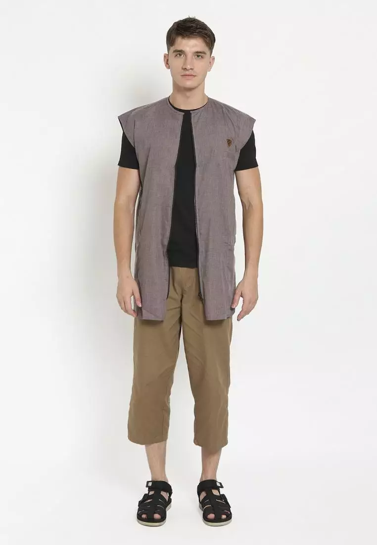 Zayidan Rompi Sholat Zipper Muslim Pria - Coklat