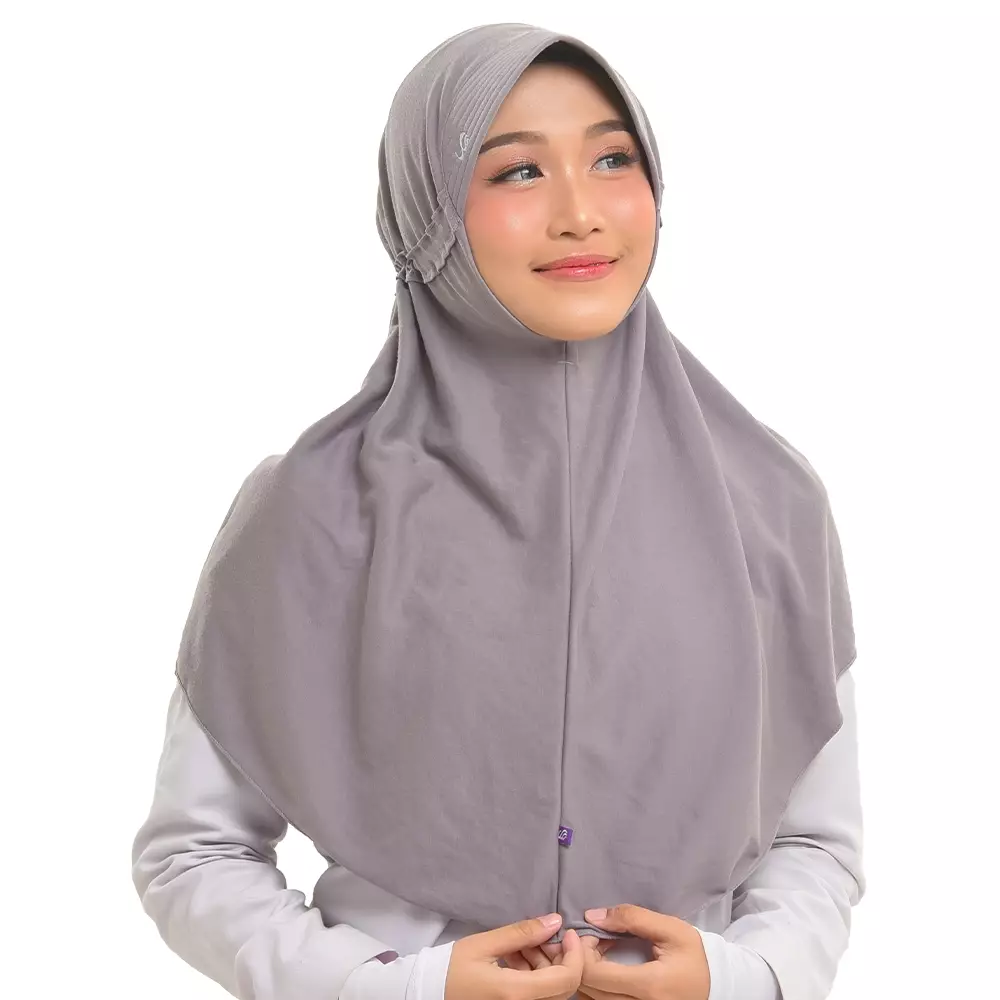 Kerudung Sekolah Instan Innova Lx - Grey M (New)