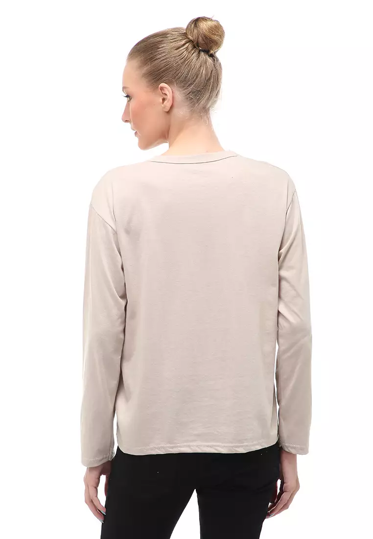 Dreama Kaos Oversized Long Sleeves Atasan Wanita Relaxed Fit - Bepan Two Faces