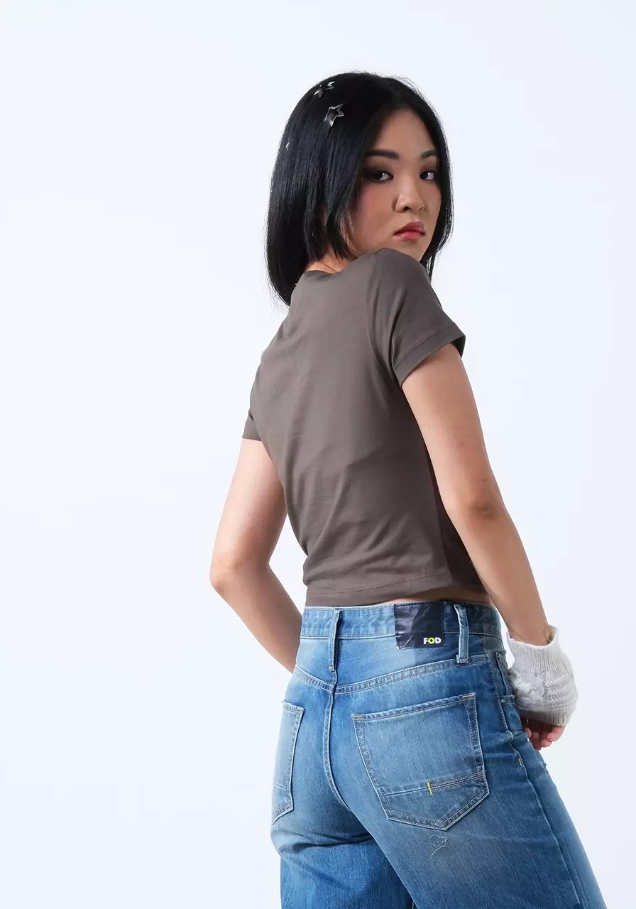 Kaos Wanita Baby Tee Blu Olive