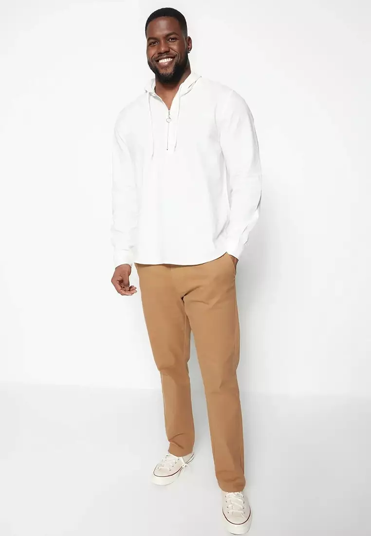 Zipper Hooded Shirt