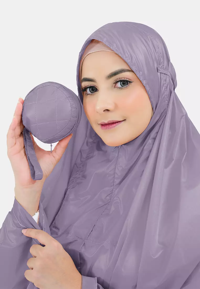 Zelena - Jayda Travel Prayer Set | Mukena Dewasa Basic Resleting 2in1 - Frost Lavender