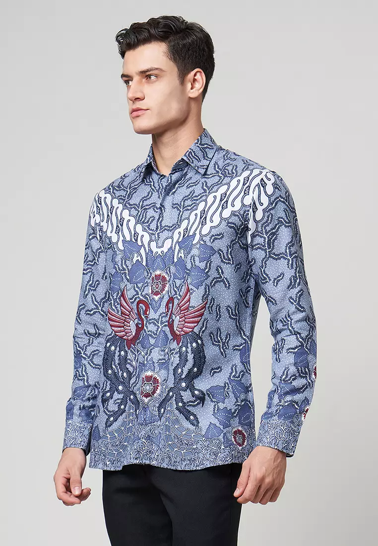 Exclusive Slimfit Garvita Kemeja Batik Pria Lengan Panjang