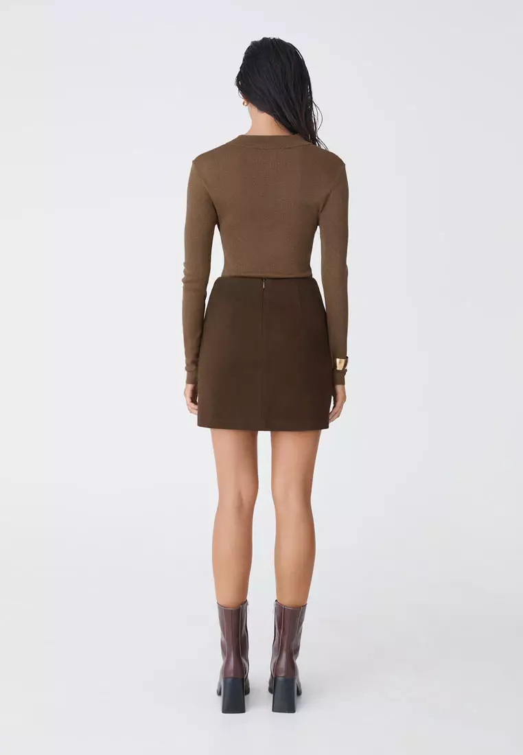 Ciara Keyhole Lurex Knit Top