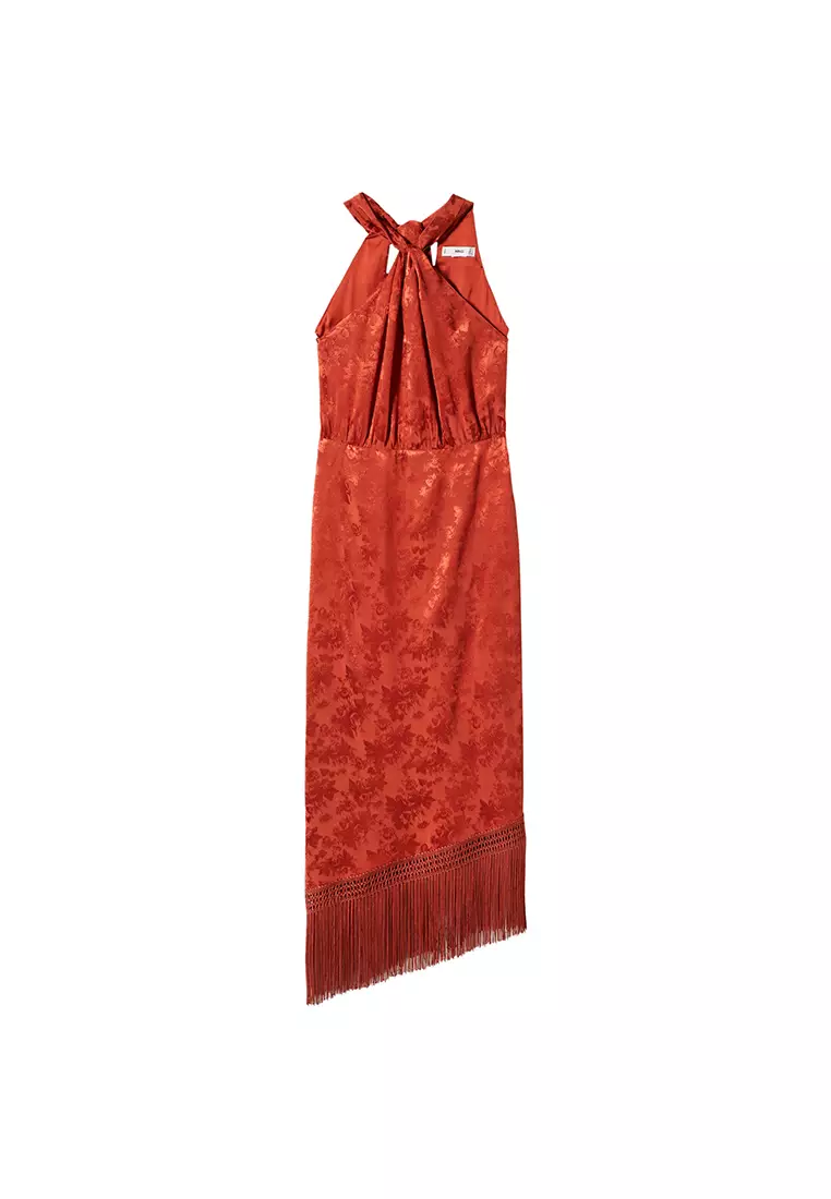 Buy Mango Fringed Jacquard Dress 2024 Online ZALORA Philippines
