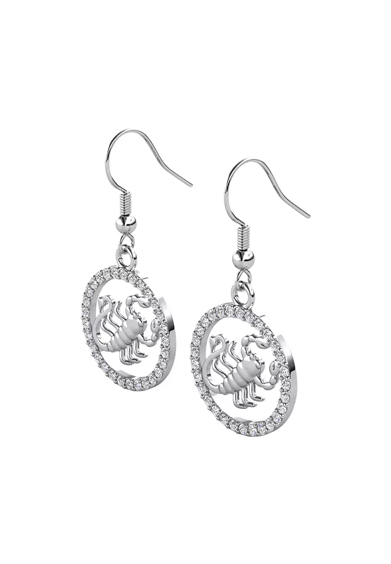 Horoscope Circlet Hook Earring SCORPIO WG  - Anting Crystal Swarovski by Her Jewellery