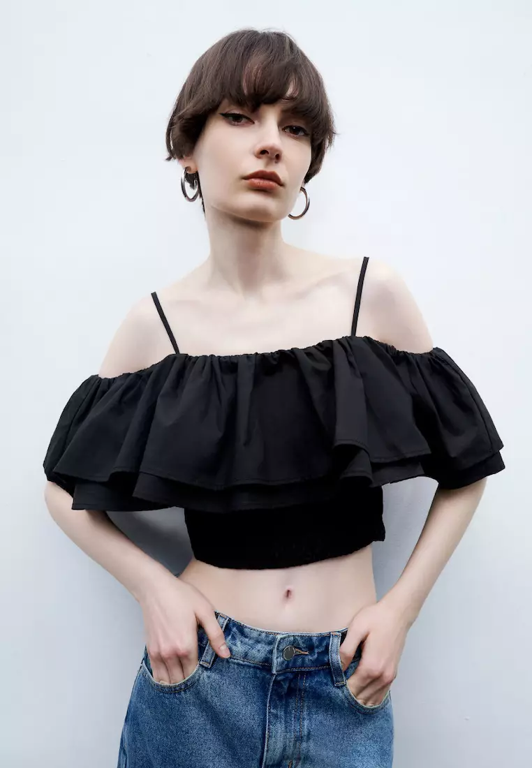 Urban Revivo Off Shoulder Ruffle Cami Top 2024 Buy Urban Revivo
