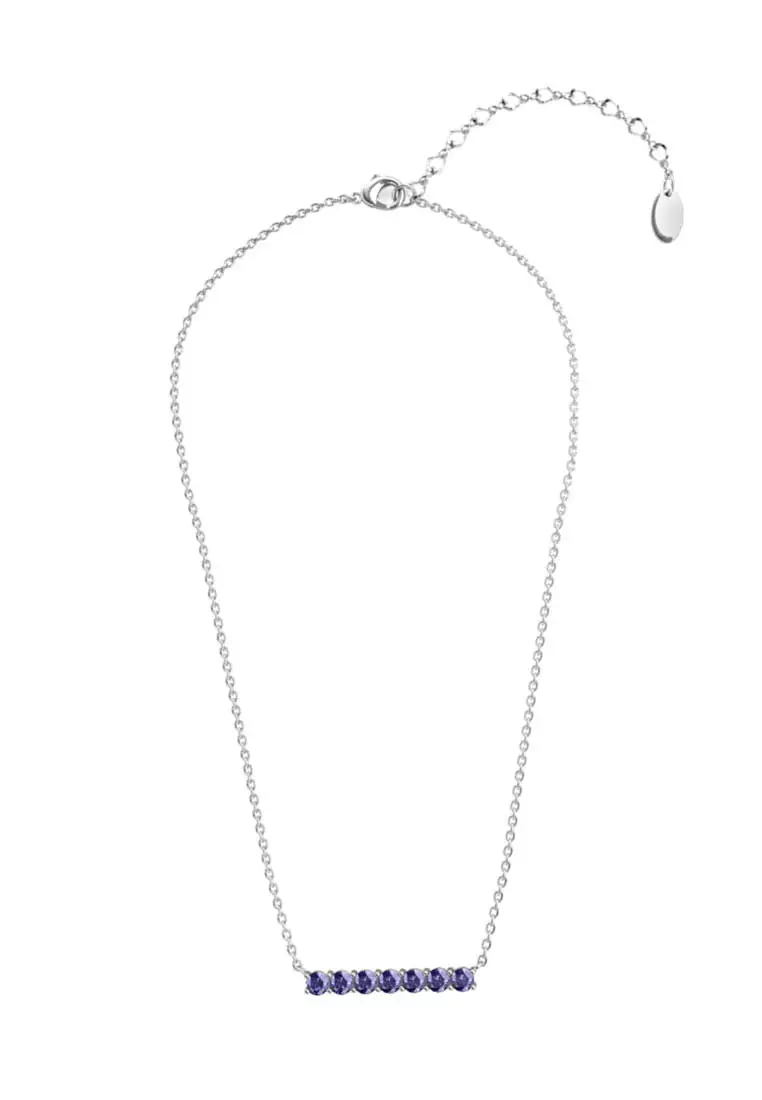 Myriad Birth Stone Pendant February Amethyst WG - Kalung Crystal by Her Jewellery