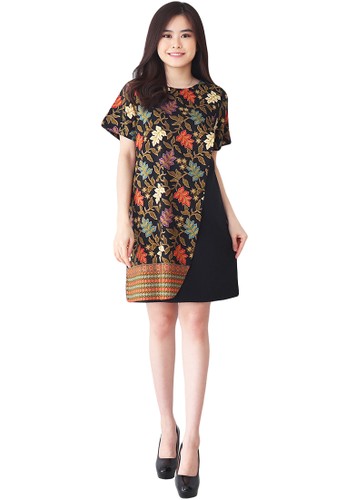 Jual Flike Batik Mix Layer Dress Dior Green Nelly Original Zalora Indonesia
