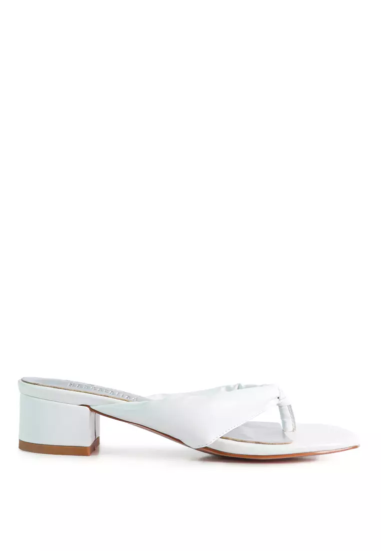 Buy Rag & CO. White low heel thong sandals Online | ZALORA Malaysia