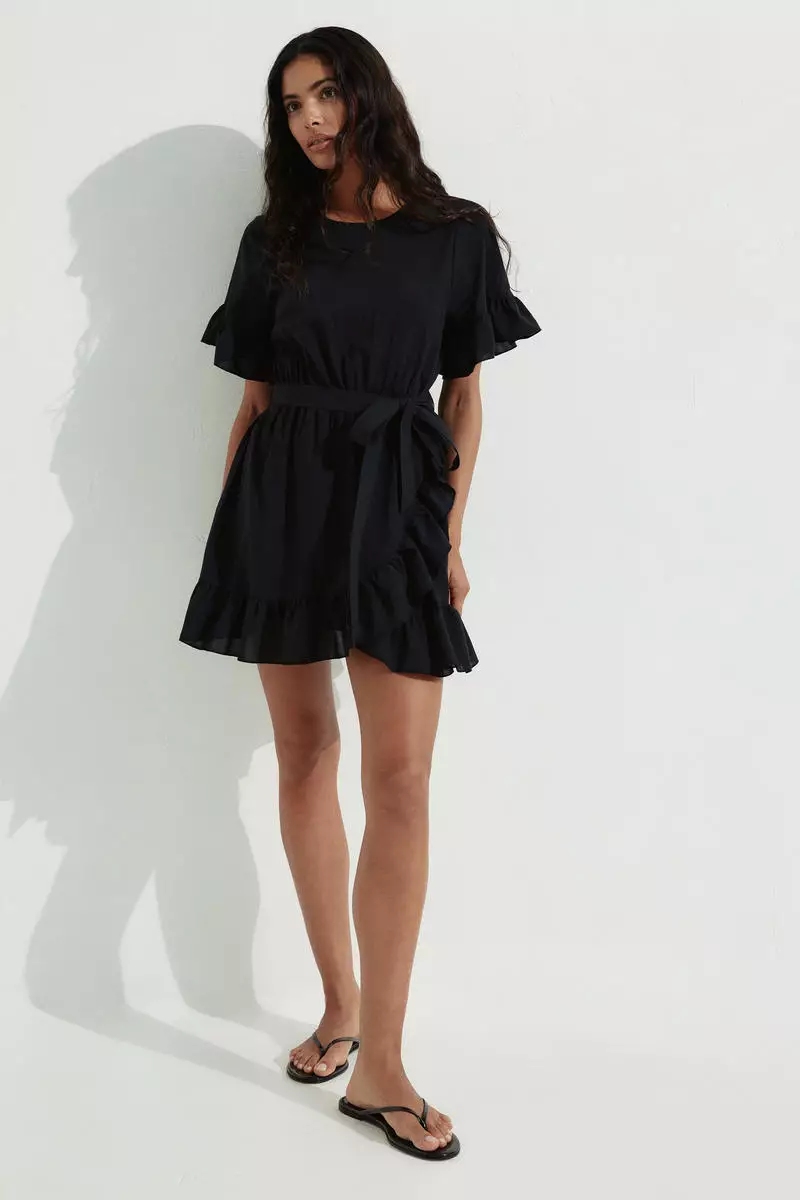 Frill-trimmed dress