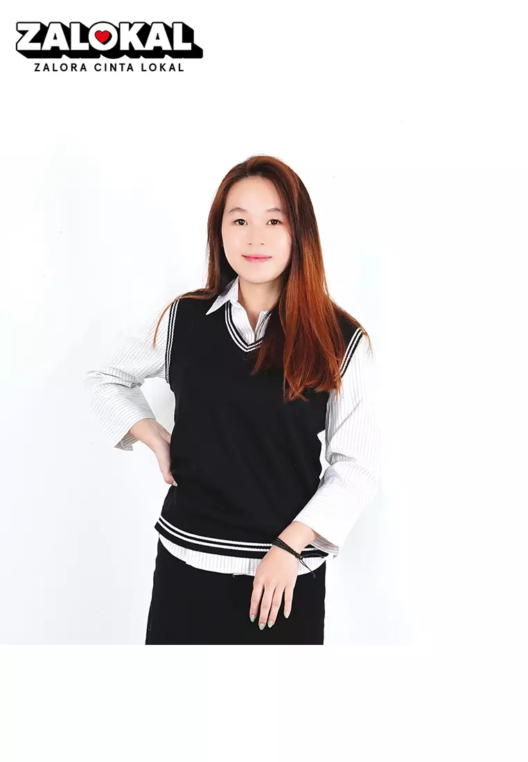 OKECHUKU Rompi Wanita Vest Outer List Outer Vest Rompi Vest Wanita