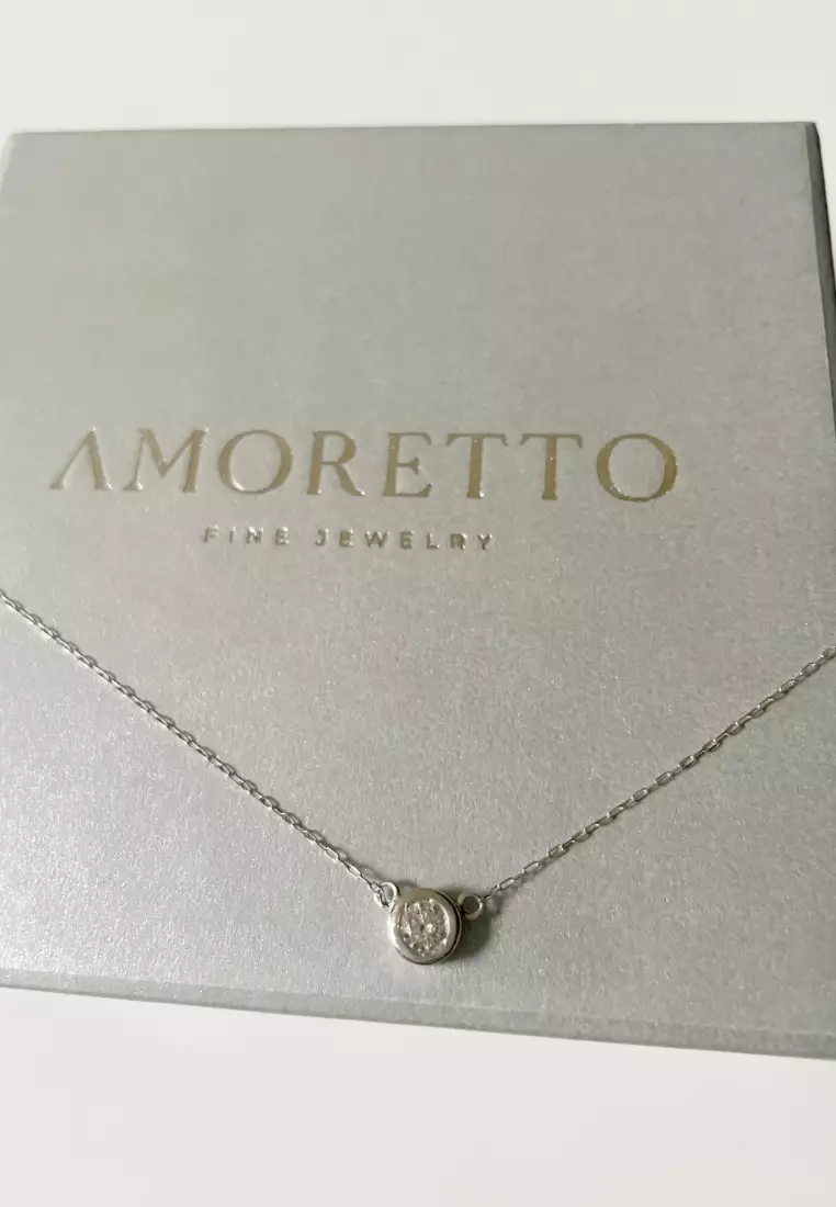 La Orbita .20 ct Diamond 18K Gold Necklace in 18”