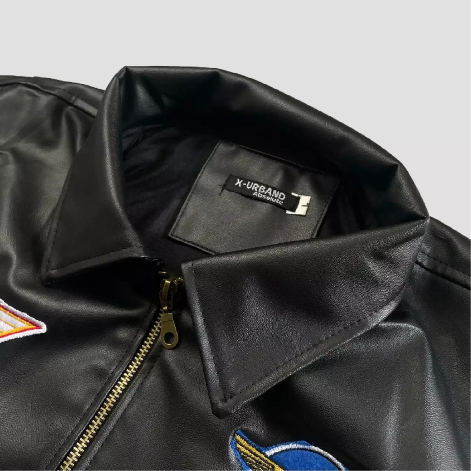 Jaket Bomber Kulit Sintetis