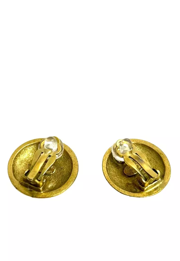 Pre-Loved Chanel Cc Gold Plated Clip On Earrings