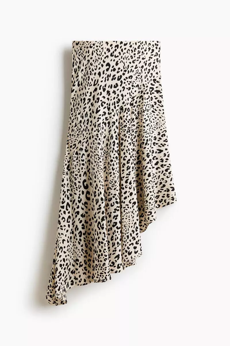 Asymmetric viscose skirt