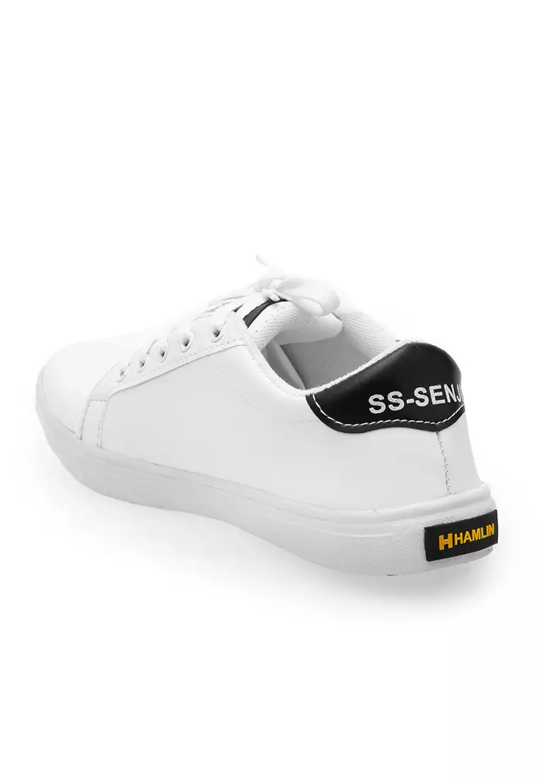 Anando Sepatu Sneakers Pria Casual Shoes Simple Design Material PU Leather ORIGINAL - White