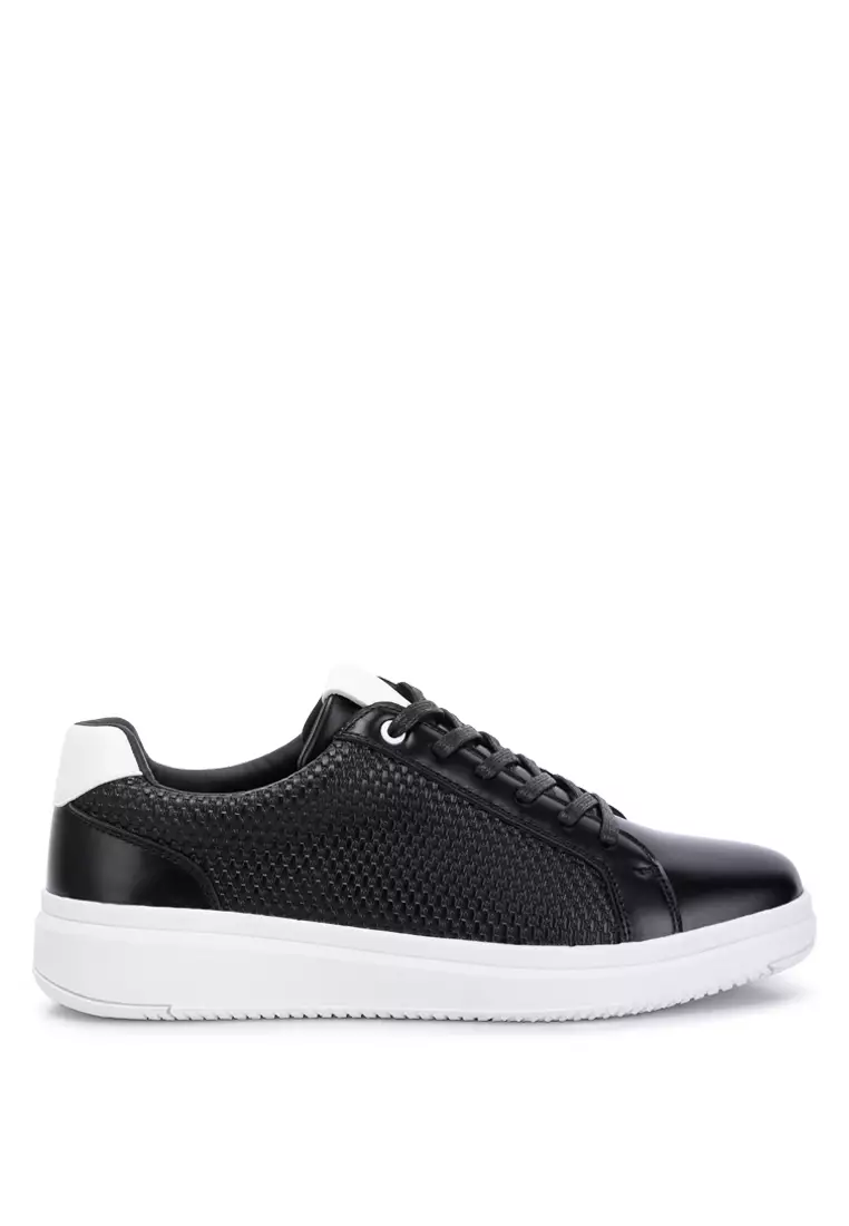 Discount on London Rag  shoes - SKU: Embossed Lace-Up Sneakers In Black