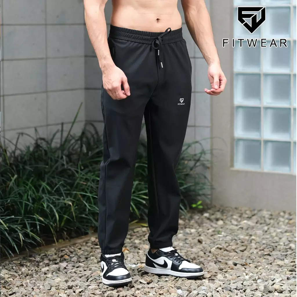 Fitwear Jogger Olahraga Pria ANTHONY STRETCH DRYFIT POCKET - BLACK