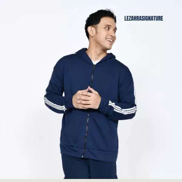 Jaket Hoodie Pria Jemmy - BIRU