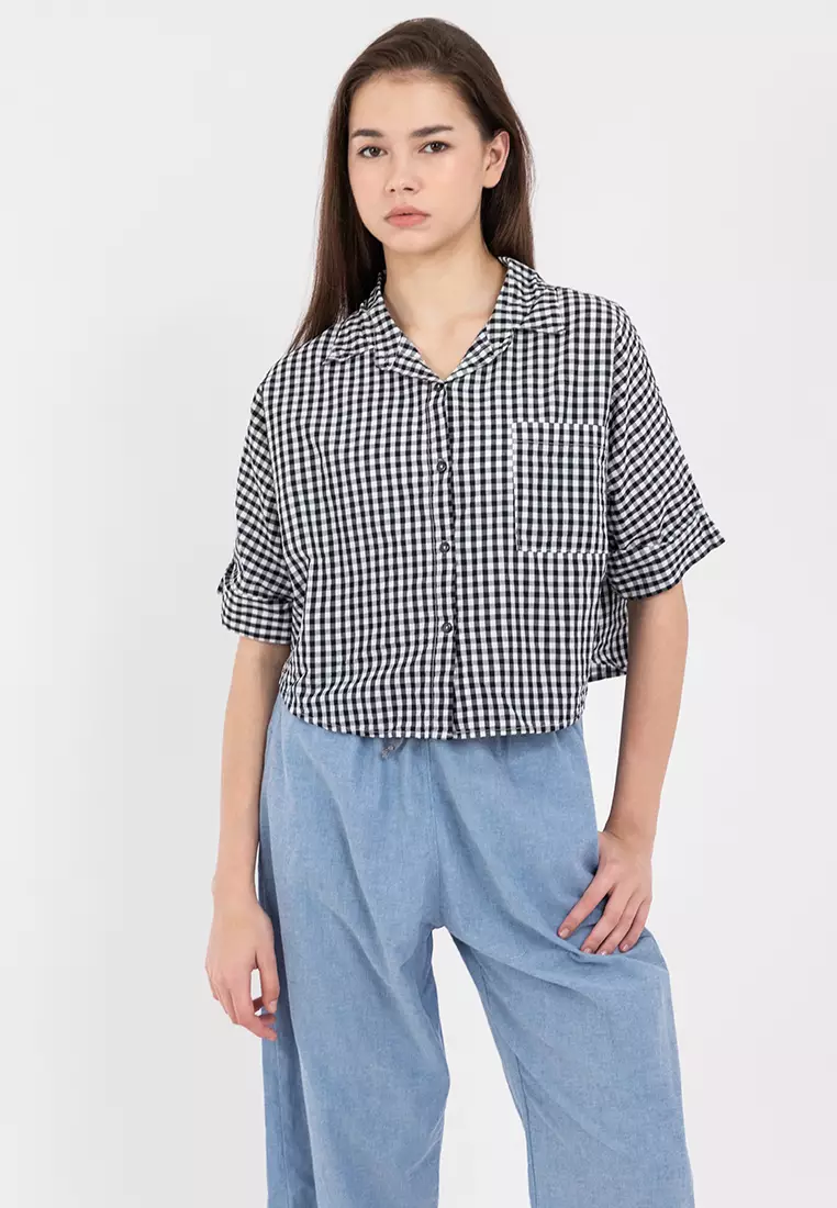 Cassandra Crop Polo Top