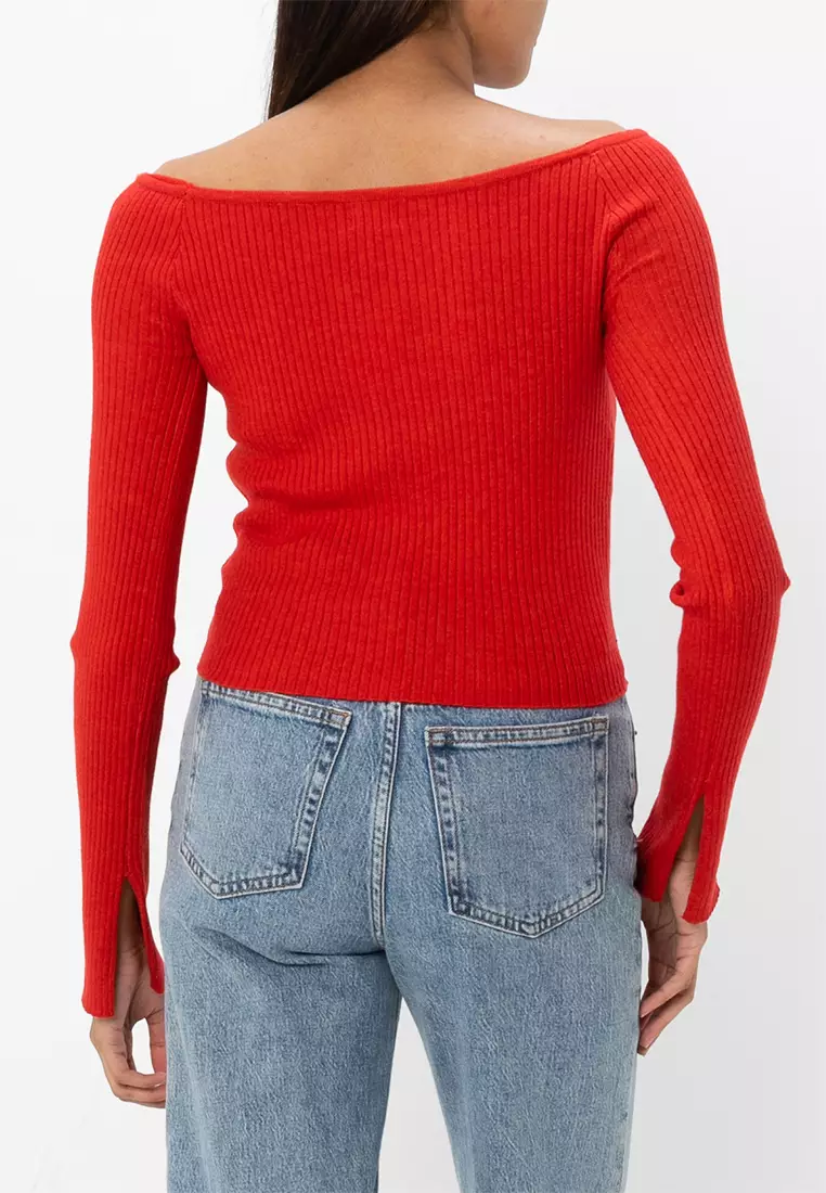 Everfine Curve Hem Off Shoulder Top