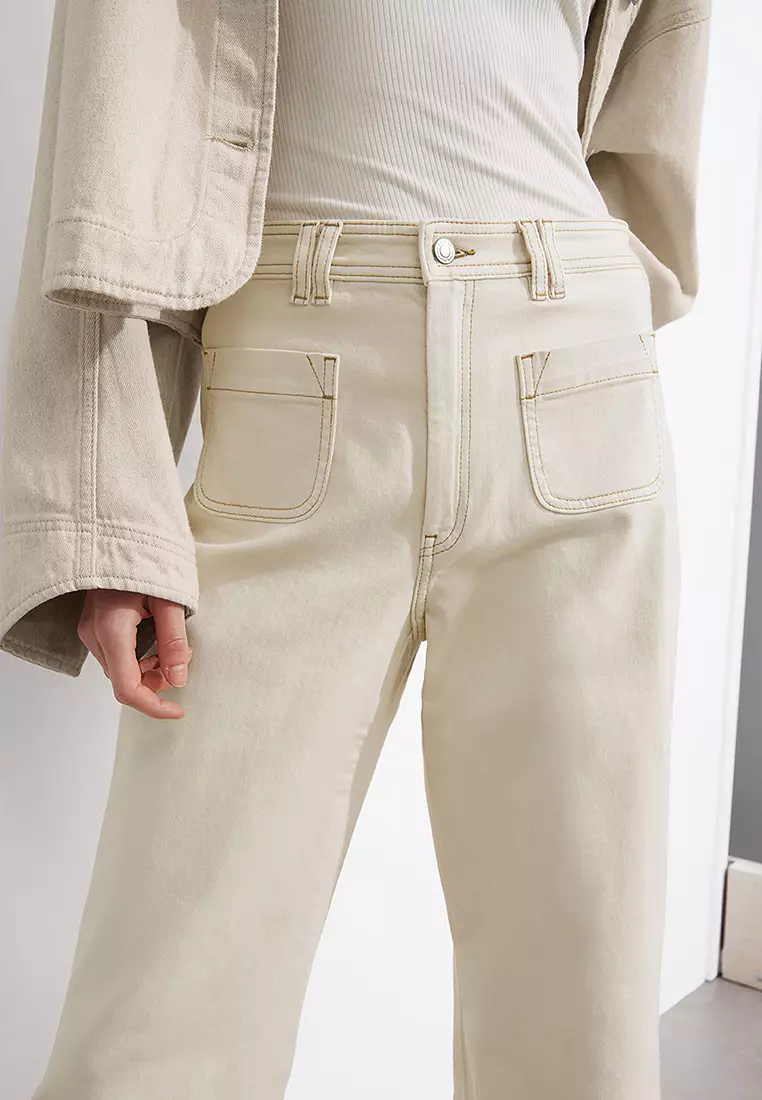 Patch-Pocket Bootcut Jeans