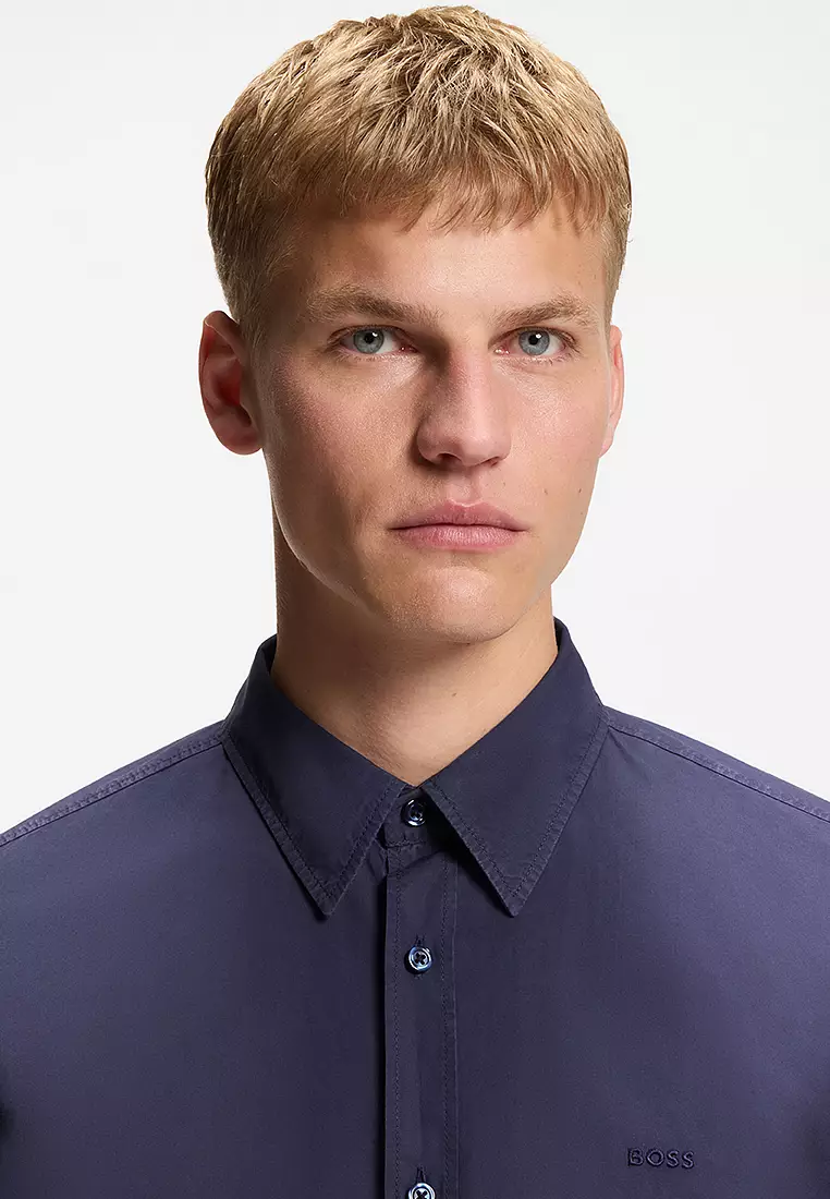 Cotton Poplin Regular Fit Shirt - BOSS Orange