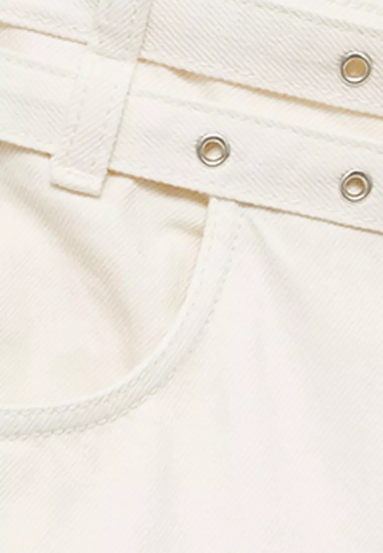 Straight Jeans with Double-Belt