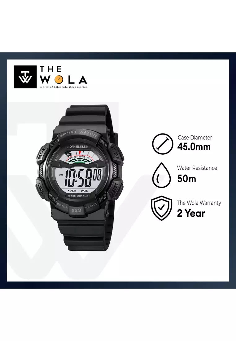 Men Digital Watch DK.2153-3 Black TPU Strap