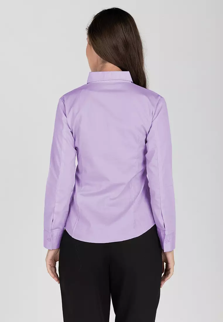 Della Long Sleeve Button Down Office Blouse
