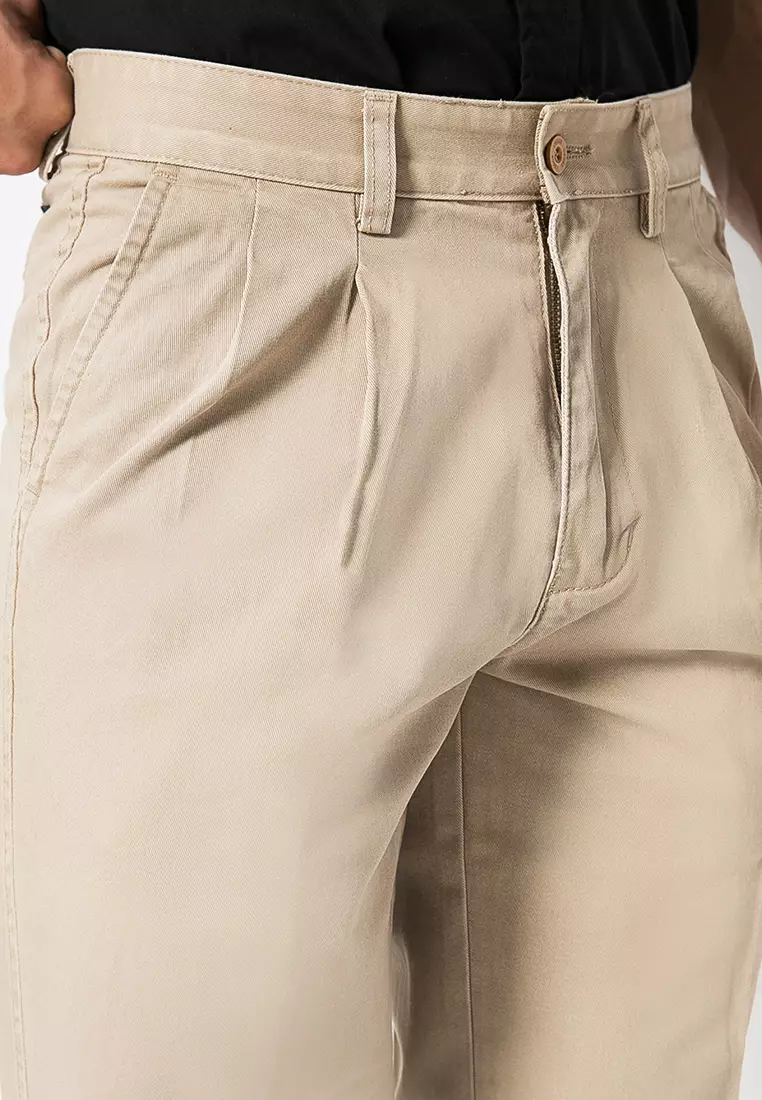 LGS - Celana Casual Pria - Celana Panjang Chinos - Warna Cream - Reguler - LECT.777.011.335.7C