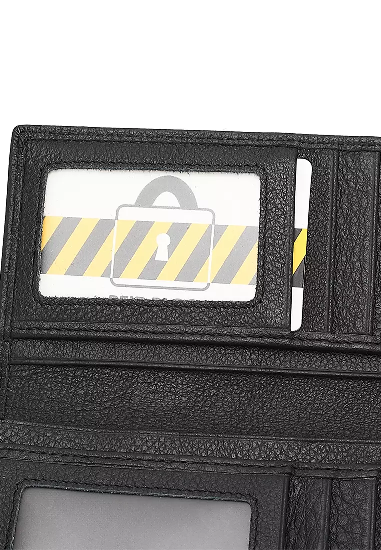 Genuine Leather RFID Long Wallet (Dompet Panjang Kulit Asli RFID Pria) - Hitam