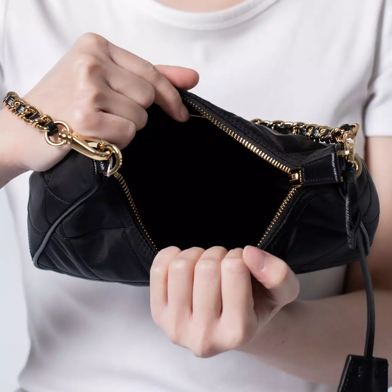 Re-Edition 1995 Chaîne Re-Nylon Mini Bag Black