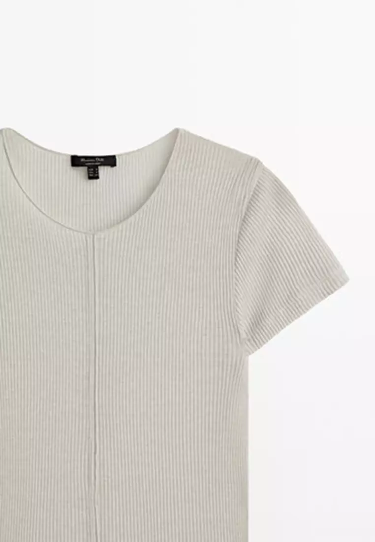 ★Massimo Dutti★ Eyelet Detail Oversized T-Shirt FANTASY - Massimo Dutti - US
