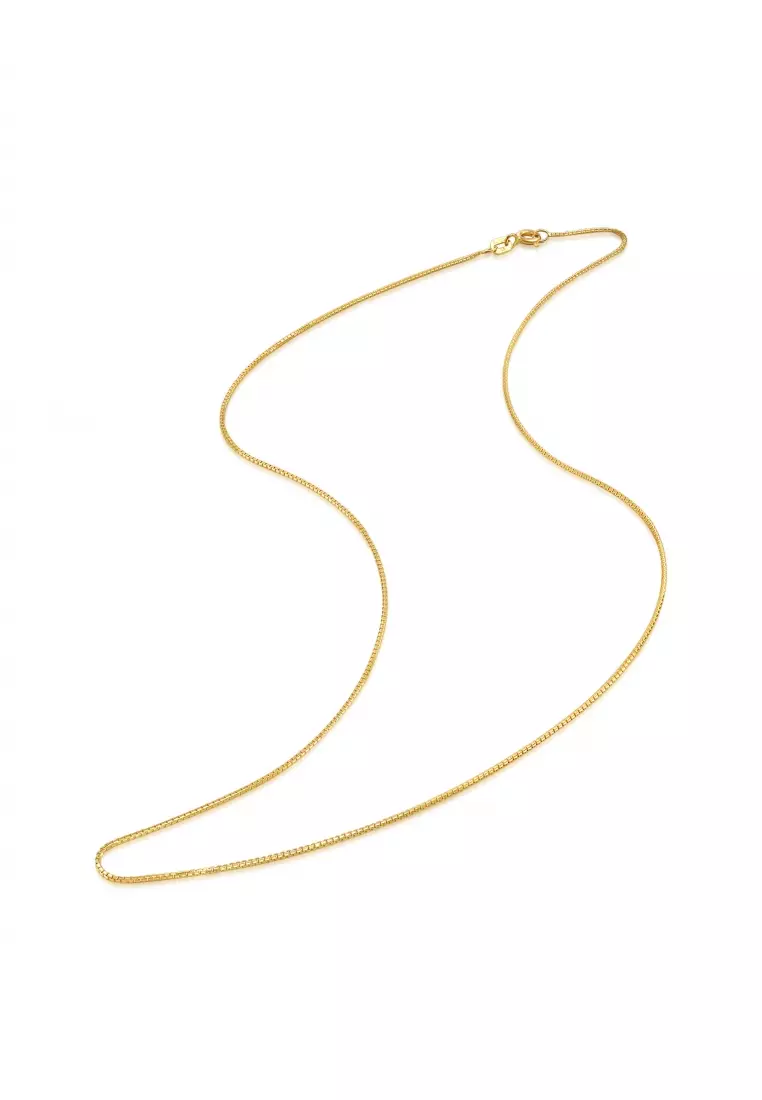 18K Yellow Gold Box Chain Necklace for Women 94226N