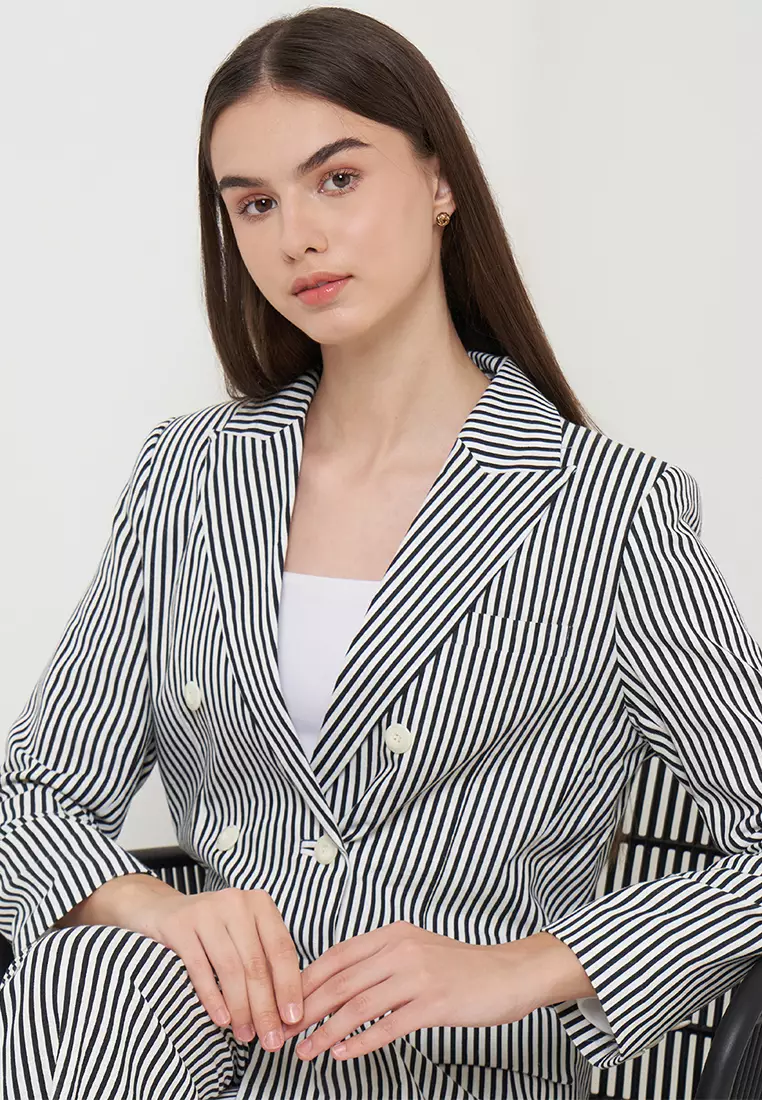 KLA - Setelan Blazer Wanita Emma Stripes