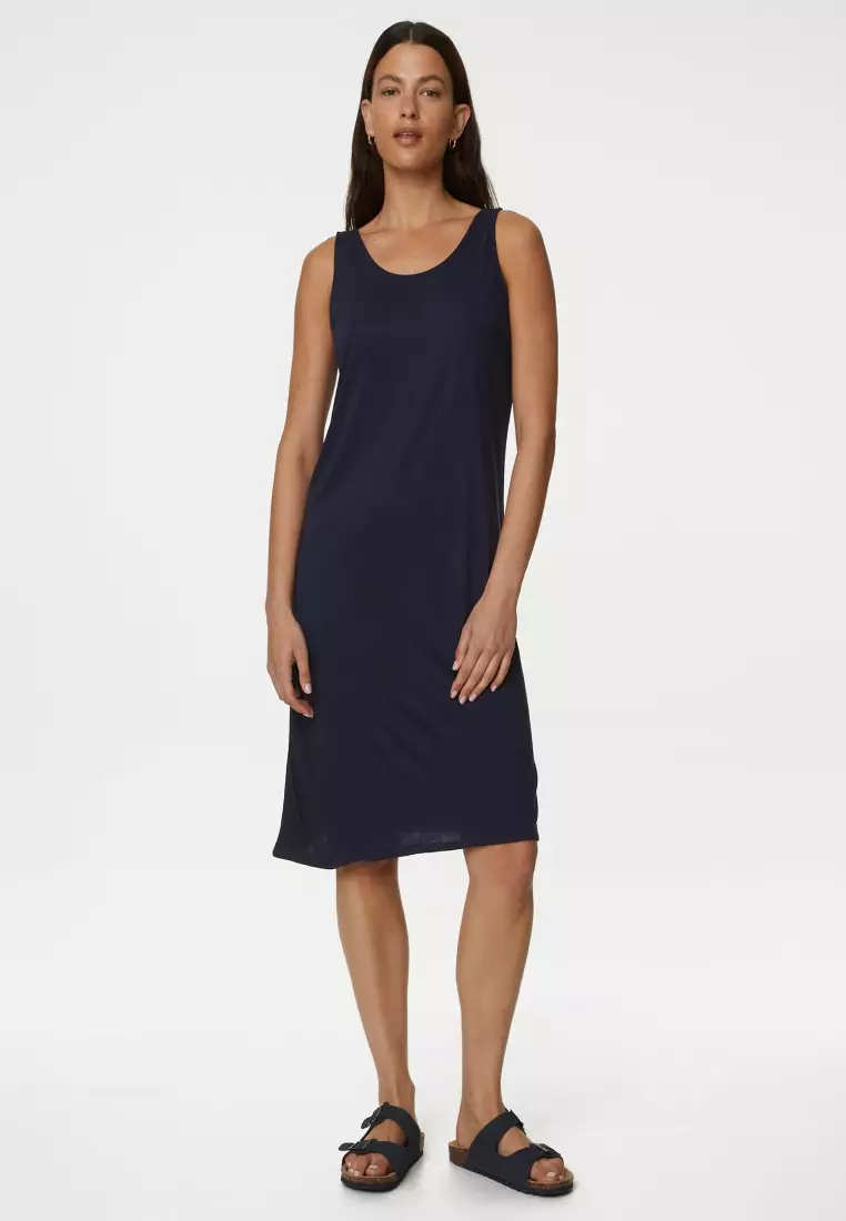 Knee length best sale slip dress