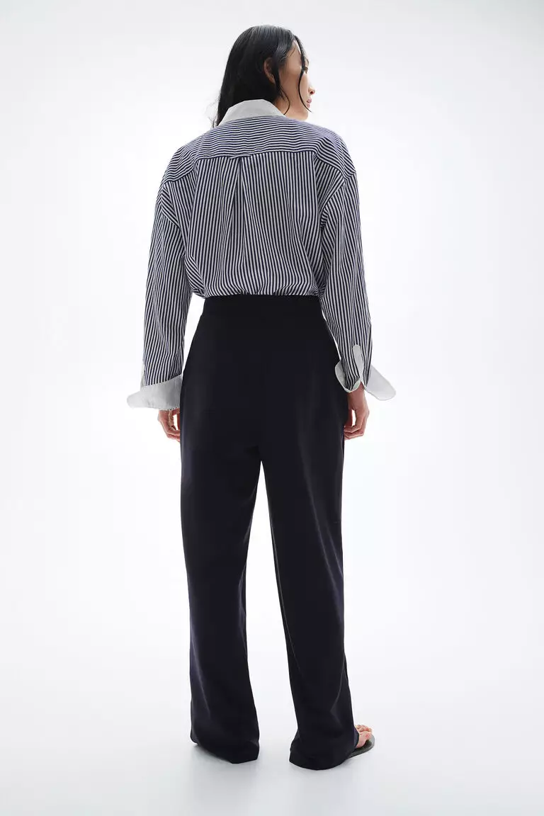 High-waisted tailored trousers